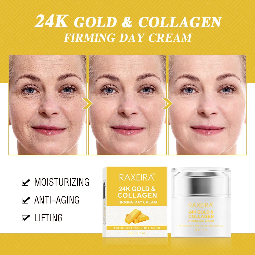 24k Gold Collagen Day And Night Face Cream Remove Dark Spots Moisturizing Wrinkles Anti-aging Face Cream Skin Care Products