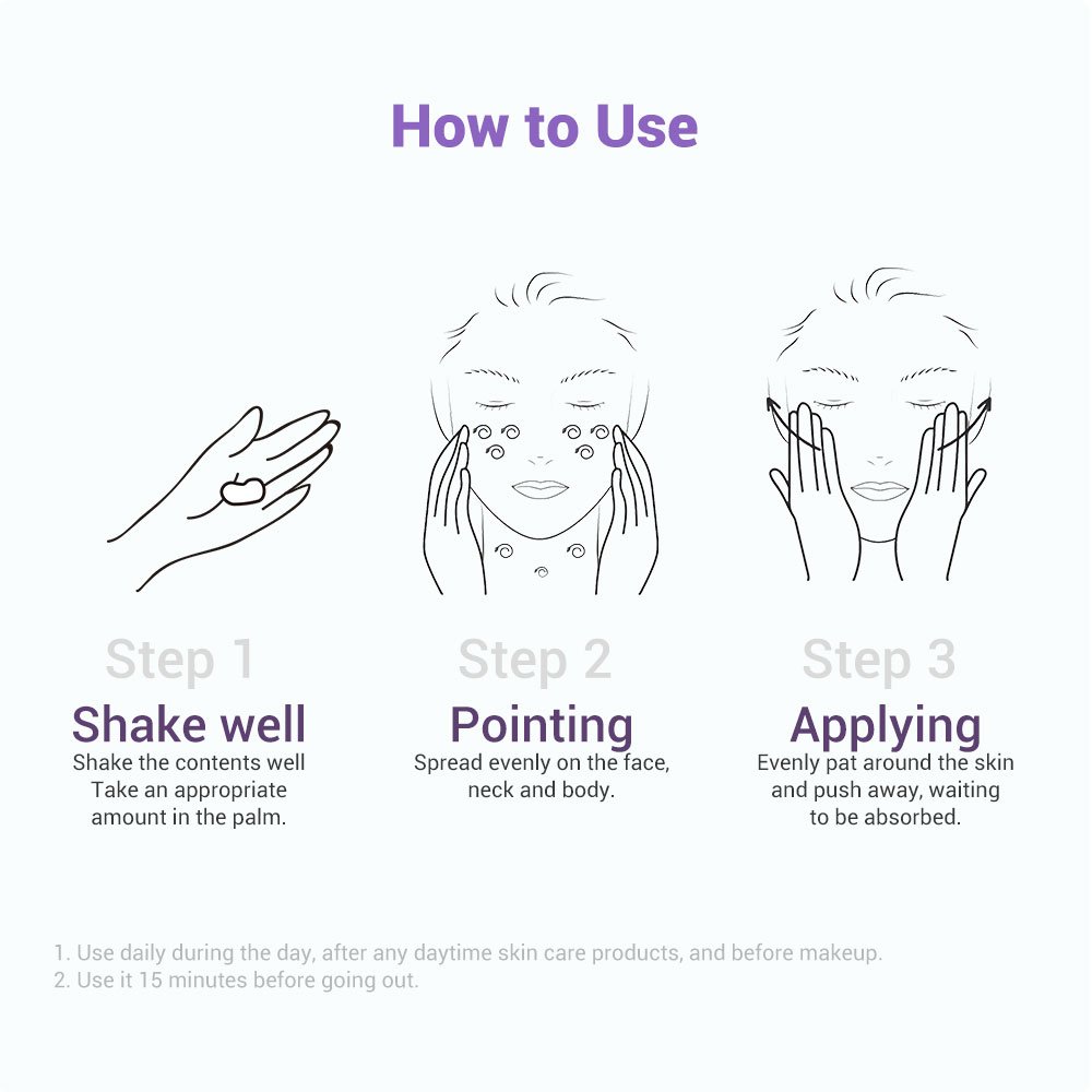 LANBENA Whitening Brightening UV Sunscreen Cream Natural Moisturizing SPF 50 Sunblock Purple Adults Female MSDS 3 Years 10000