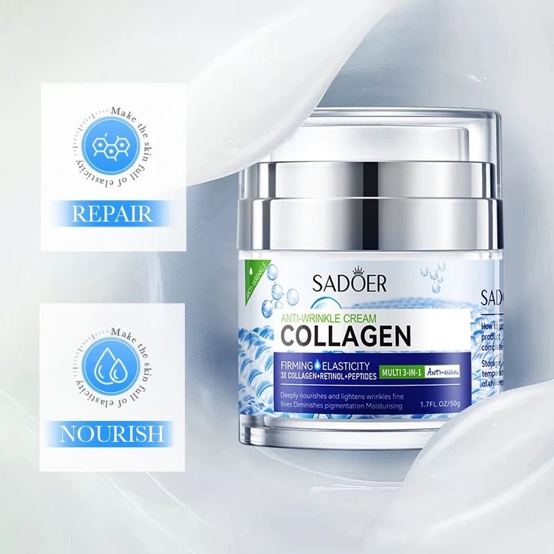 SADOER Organic Collagen Moisturizing Anti-Wrinkle Face Cream Hydrating Tender Smoothing Anti Aging Skin Whitening Cream