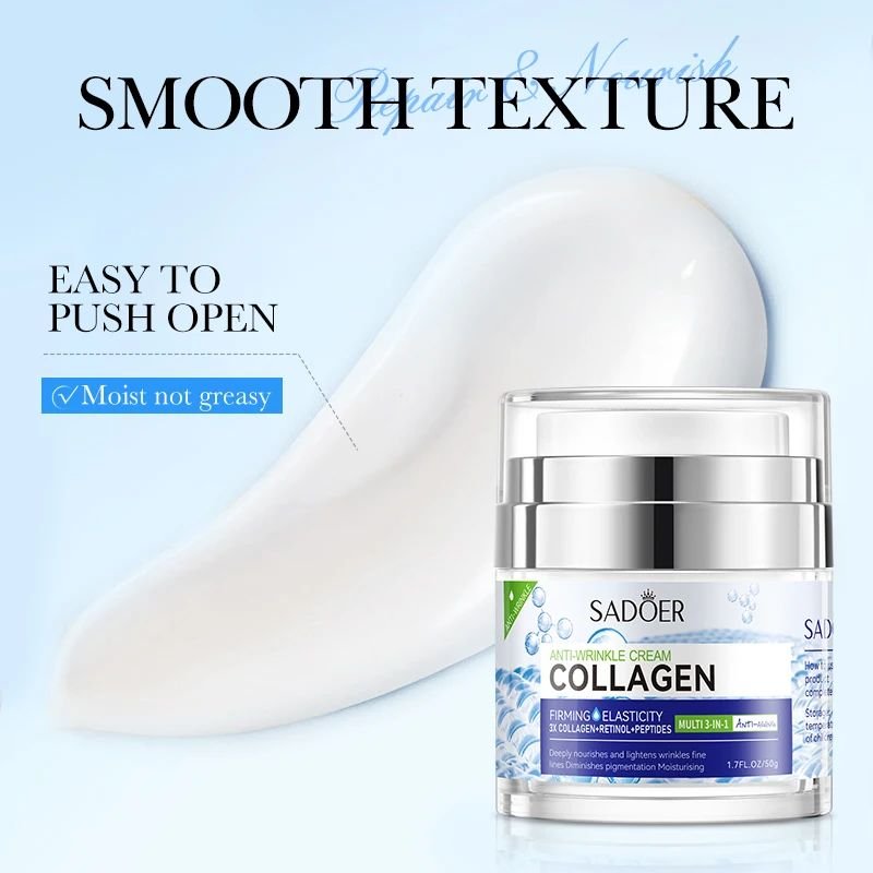 SADOER Organic Collagen Moisturizing Anti-Wrinkle Face Cream Hydrating Tender Smoothing Anti Aging Skin Whitening Cream