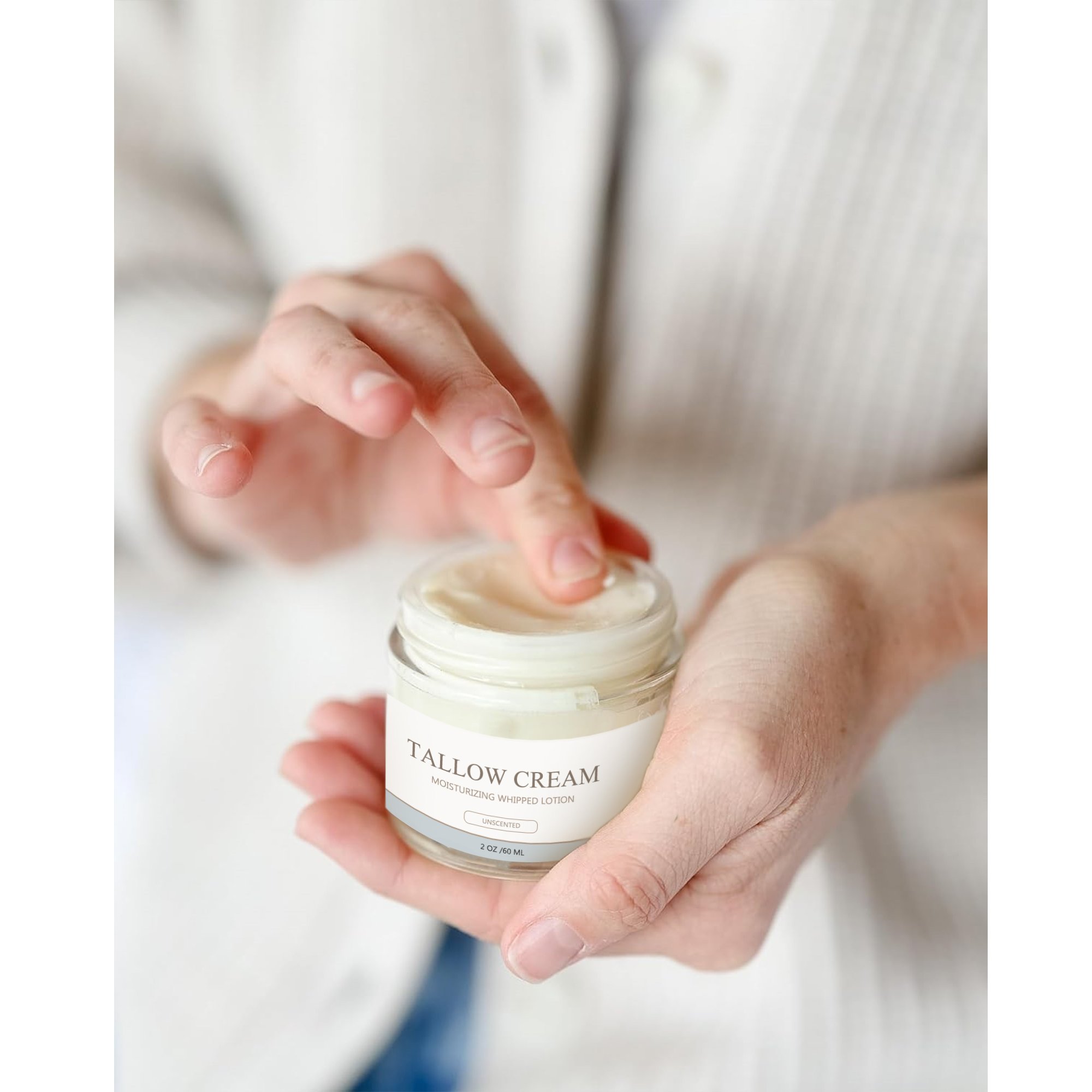 Private Label Whipped Tallow Face Cream Fragrance Free Hydrating Mild Replaces Body Lotion Tallow Cream For Sensitive Skin