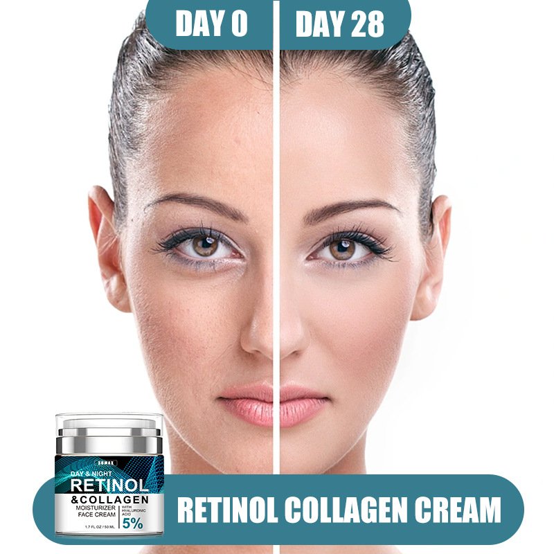 DAY & NIGHT RETINOL & COLLAGEN MOISTURIZER FACE CREAM WITH HYALURONIC ACID 5%