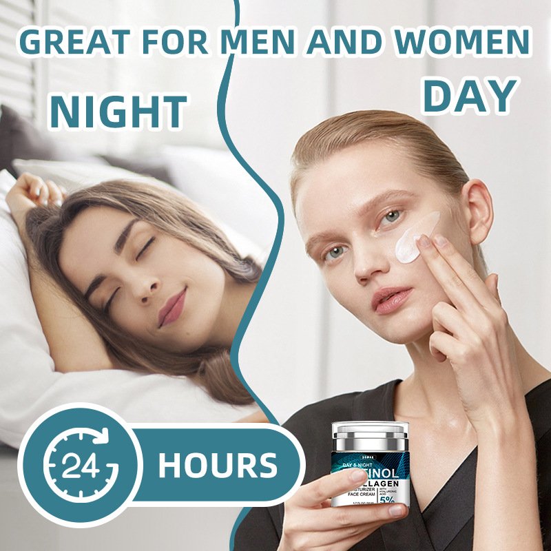 DAY & NIGHT RETINOL & COLLAGEN MOISTURIZER FACE CREAM WITH HYALURONIC ACID 5%