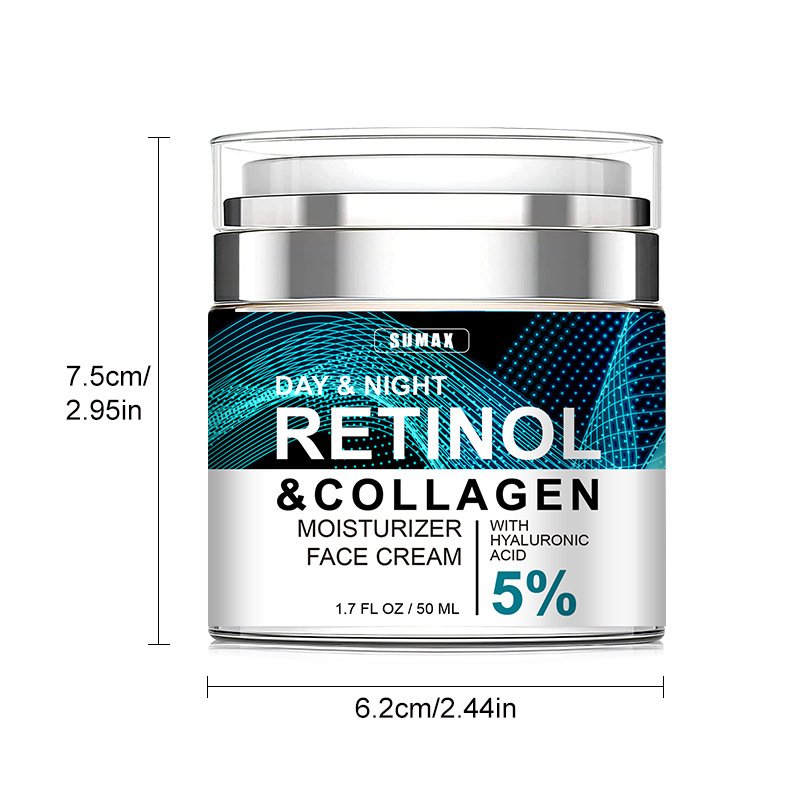 DAY & NIGHT RETINOL & COLLAGEN MOISTURIZER FACE CREAM WITH HYALURONIC ACID 5%