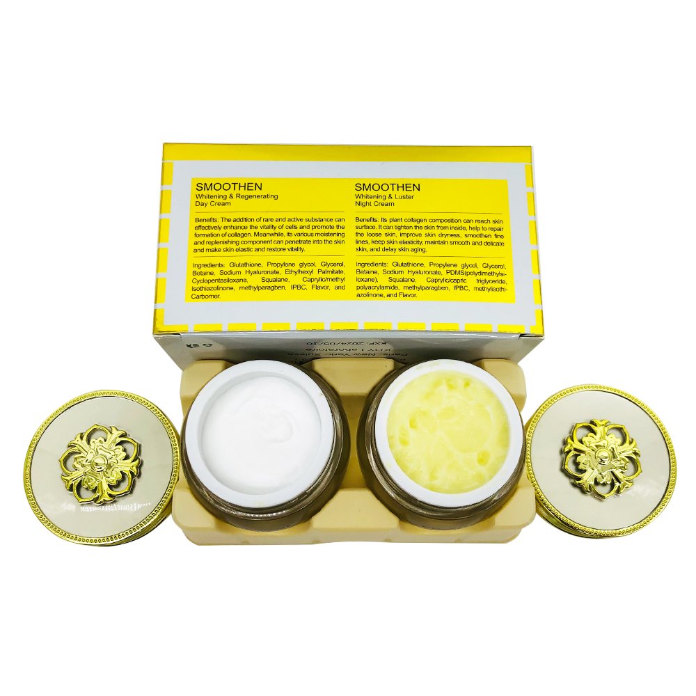 24K Gold Gluta & Kojic Whitening Face Cream Remove Melanin Pimple Anti-Aging Antioxidants 25g+25g