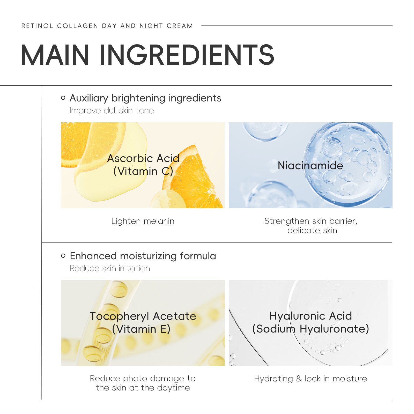 QUIYUM Retinol Collagen Day Night Cream Best Face Cream For Fair Skin Vitamin A B C E Face Cream & Lotion (New) Plump Design