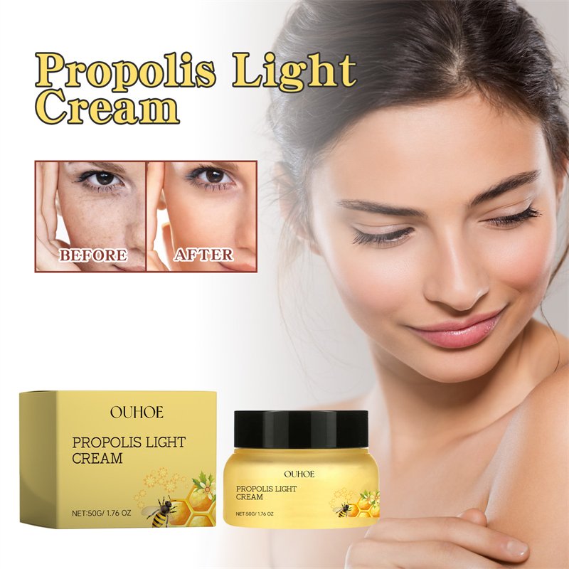 OUHOE 50g propolis light cream moisturizing nourishing smoothing wrinkles fading red swollen skin relieving face cream