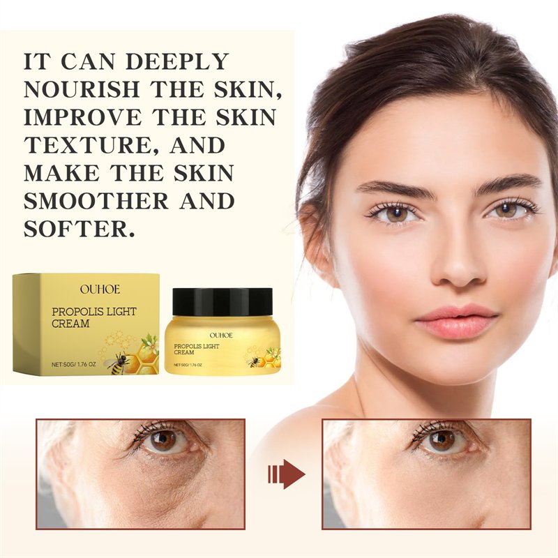 OUHOE 50g propolis light cream moisturizing nourishing smoothing wrinkles fading red swollen skin relieving face cream