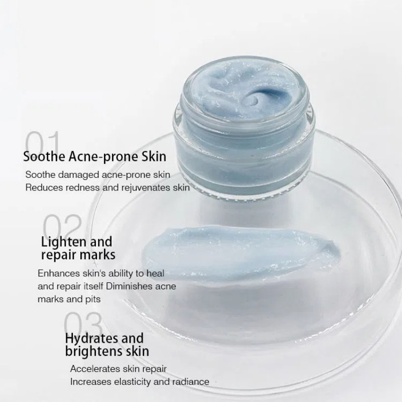 Private Label Blue Acne Lotion Whitening Moisturizer Dispel Acne And Closed Mouth Blue Salicylic Acid Whitening Face Cream OEM