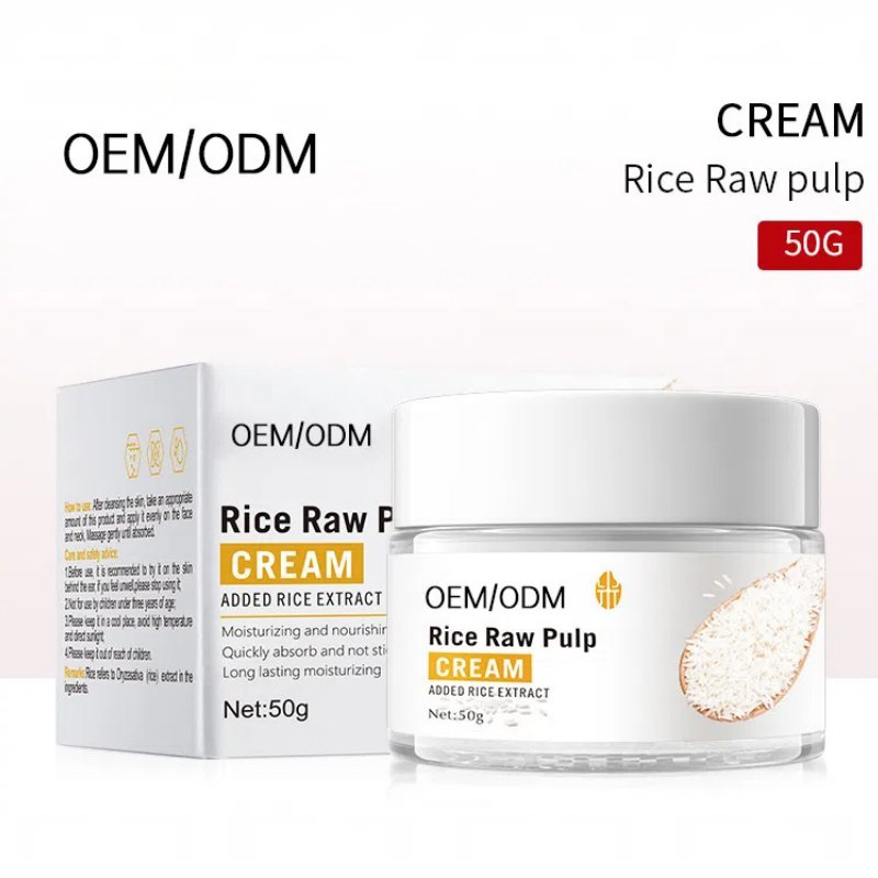 Rice Facial Moisture Cream Skin Tightening Cream Improve Roughness Shrink Pores Anti Wrinkle Moisturizing Rice Face Cream 50g
