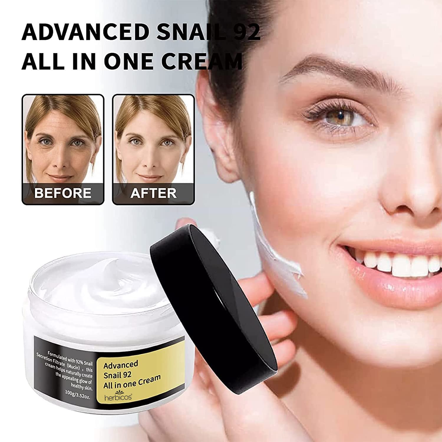 Advanced Snail Extract 92 96 Skin Face Cream and Serum Moisturizing Dark Spot Remover White Snail Mucin Power Moisturizer Set