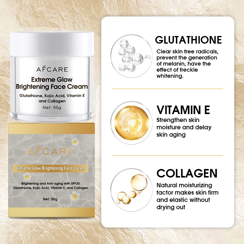 Glow Glowing Face Cream Sulfate-free Anti-aging & Moisturizing and Vitamin E & Collagen Creams for Salon Facials