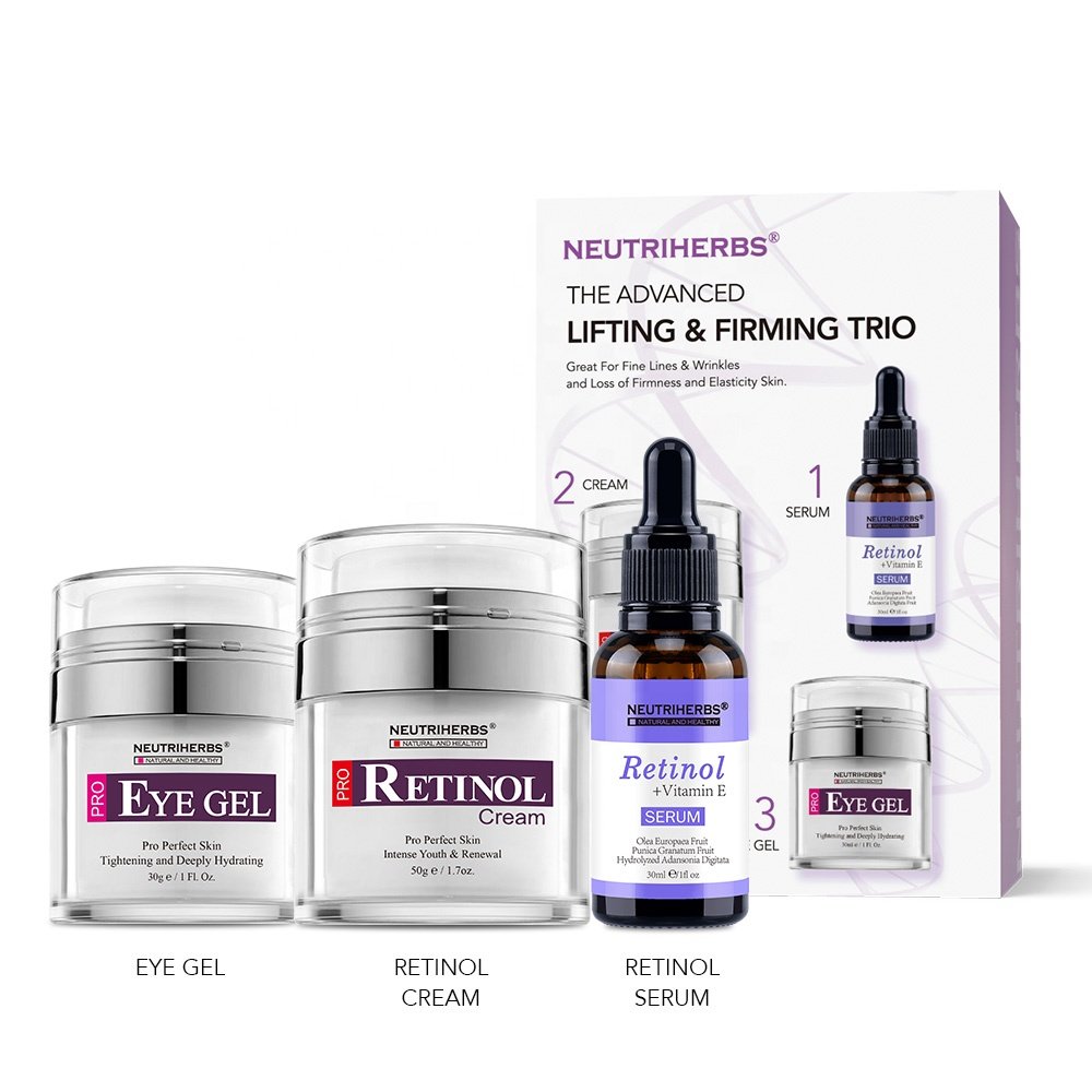 OEM Private Label Skin Care Set Organic Skin Care Vegan Face Anti-aging Remove Wrinkles Retinol Serum Cream
