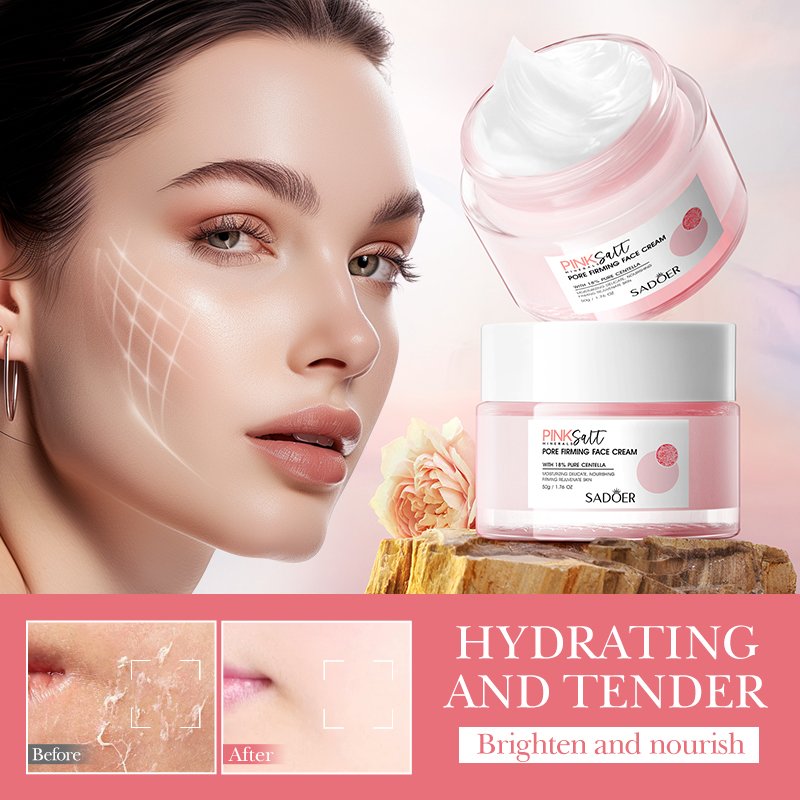OEM SADOER Private Label Moisturizing Whitening Skin Care Cosmetic Product Himalayan Pink Salt Nourish Pore Face Cream