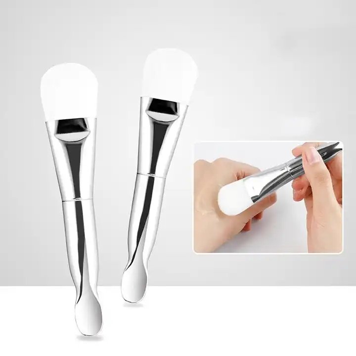 Private Label Small Clay Mask Applicator Makeup Tools Soft Synthetic Face Facial Mask Brush Silicone Single Face Mask Brush