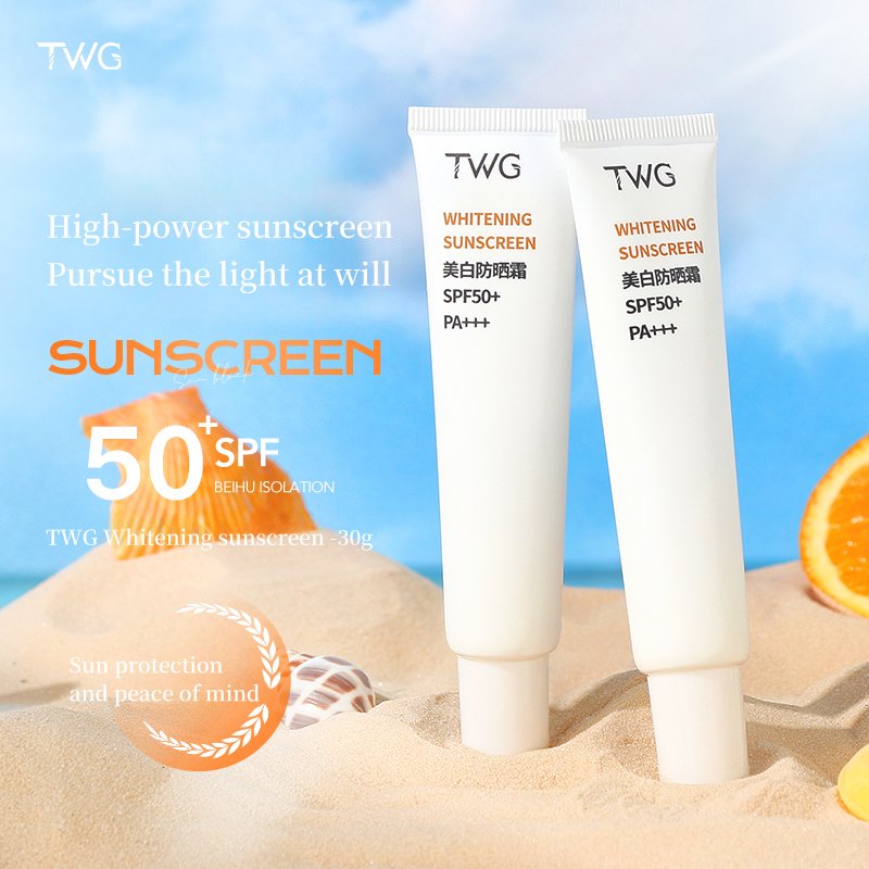 TWG SPF50+ PA+++ Sunblock Face Cream and Lotion Waterproof Sweatproof Skin Protective Cream Skin Whitening Sunscreen Cream