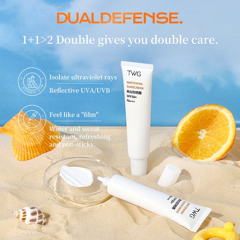 TWG SPF50+ PA+++ Sunblock Face Cream and Lotion Waterproof Sweatproof Skin Protective Cream Skin Whitening Sunscreen Cream