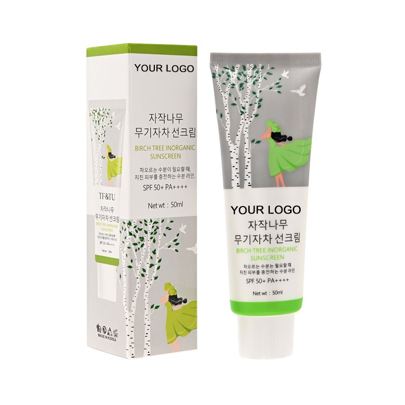 Customizable Own Brand Organic Anti-UV Whitening Sunscreen Cream Vegan and Mineral Ingredients High Efficiency