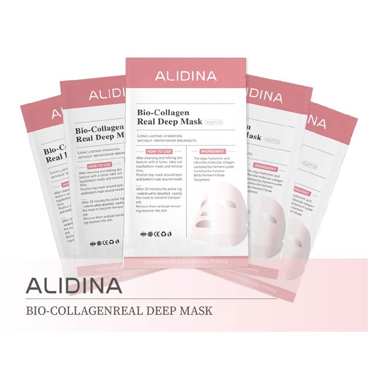 a 2024 Newest Natural Moisturizing Bio Cellulose Mesh Biological Anti-wrinkle Face Anti Aging Cream For Face Half Facial Mask