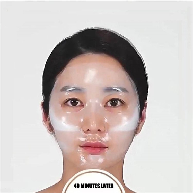 a 2024 Newest Natural Moisturizing Bio Cellulose Mesh Biological Anti-wrinkle Face Anti Aging Cream For Face Half Facial Mask