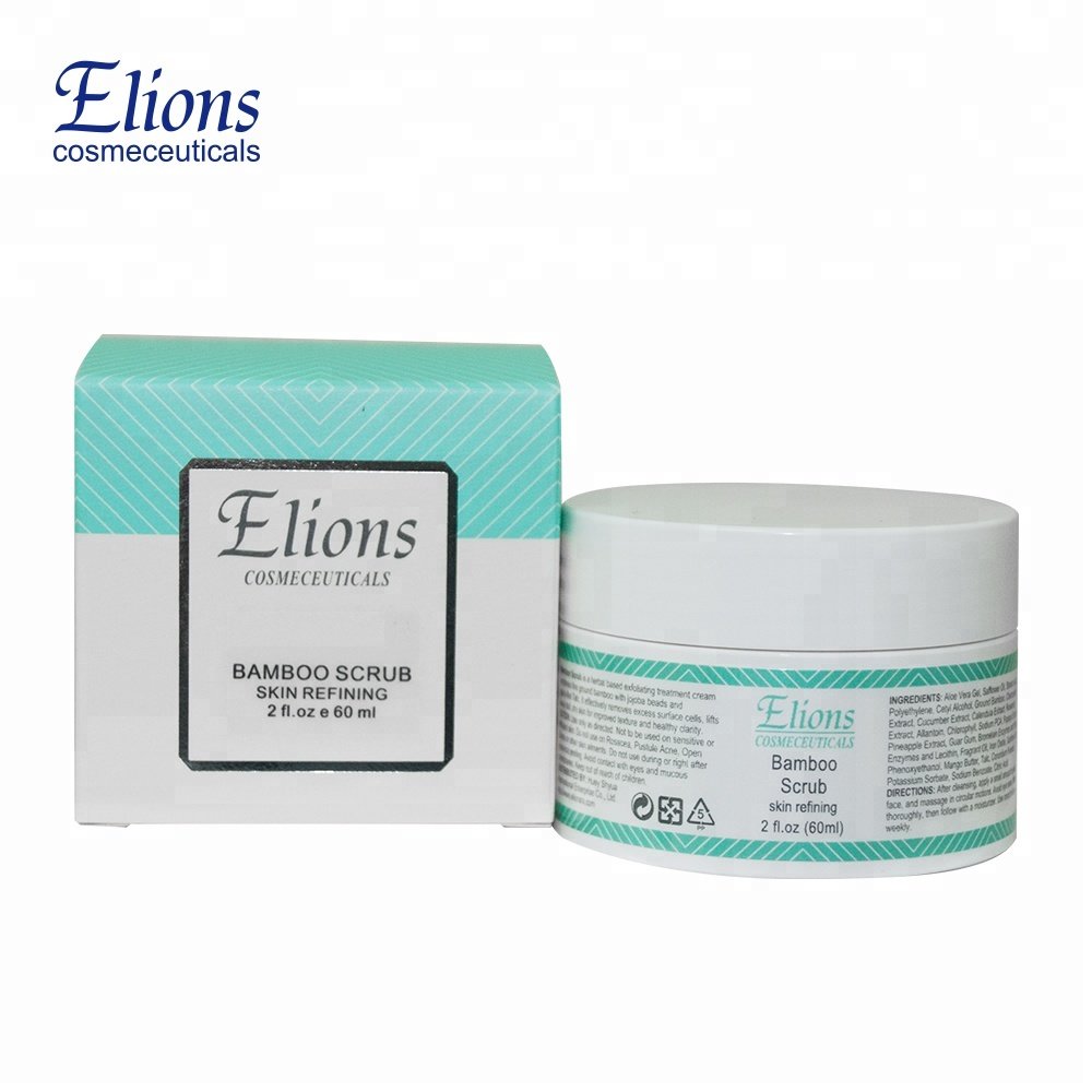 Gentle Skin Scrub with Aloe Vera Papaya Cucumber Bamboo for Face-Skin Refining Facial Exfoliating Cream