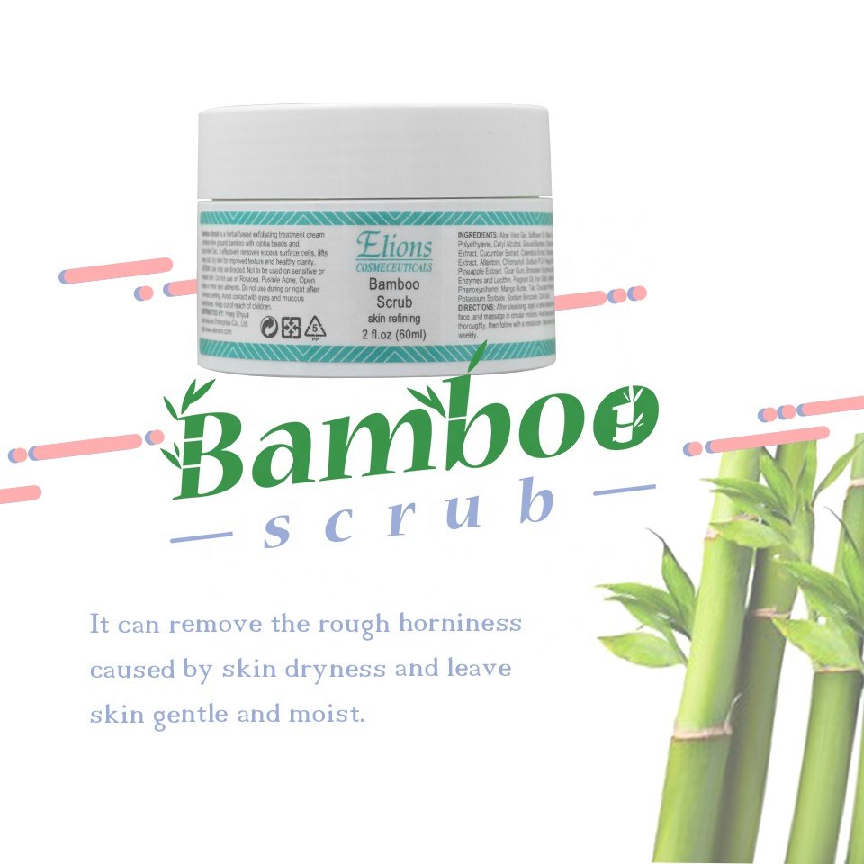 Gentle Skin Scrub with Aloe Vera Papaya Cucumber Bamboo for Face-Skin Refining Facial Exfoliating Cream