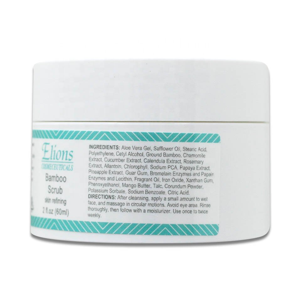 Gentle Skin Scrub with Aloe Vera Papaya Cucumber Bamboo for Face-Skin Refining Facial Exfoliating Cream