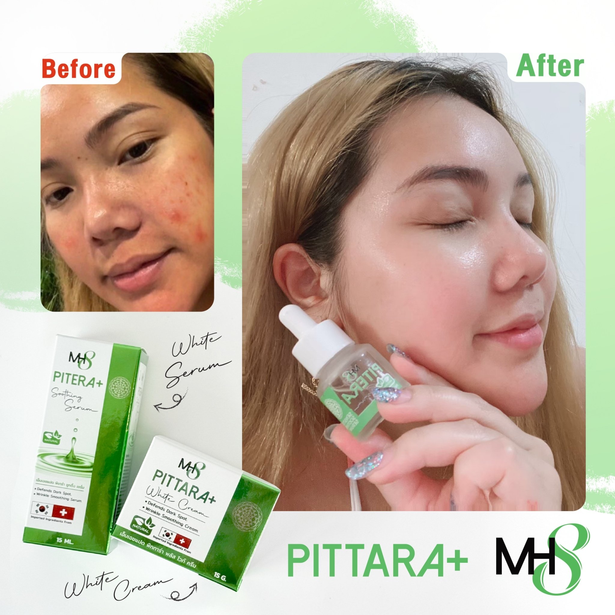 Skin Care Set ODM Pittara Cream Serum Melasma Removal Brightening Whitening Face Serum Glowing Skin Anti Acne freckles blemishes