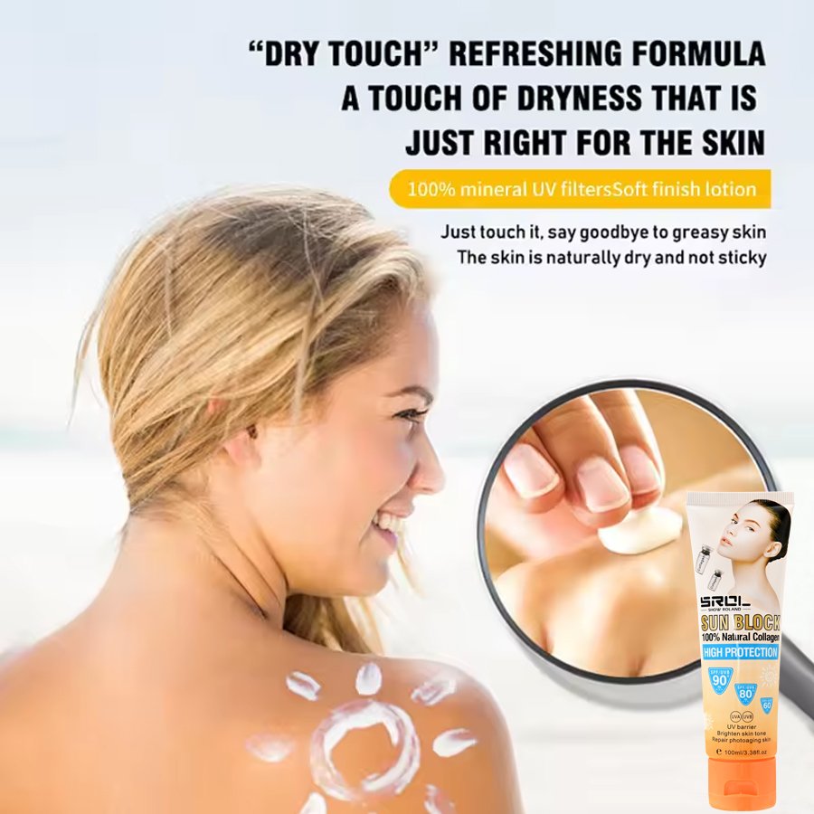 Organic Mineral SPF 60 Whitening Body Lotion Waterproof Face Care Sunscreen Cream for Sunburn Prevention for Tanning