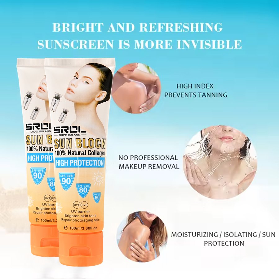 Organic Mineral SPF 60 Whitening Body Lotion Waterproof Face Care Sunscreen Cream for Sunburn Prevention for Tanning