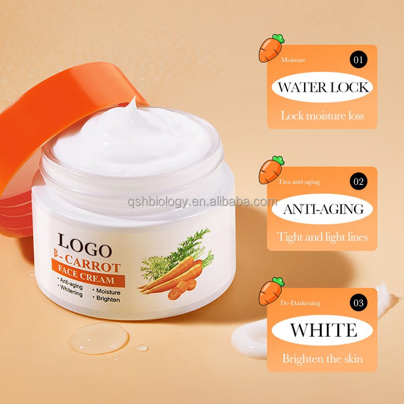 Skin Care Facial Cream Private Label Vegan Organic Papaya Carrot Brightening Repairing Face Cream