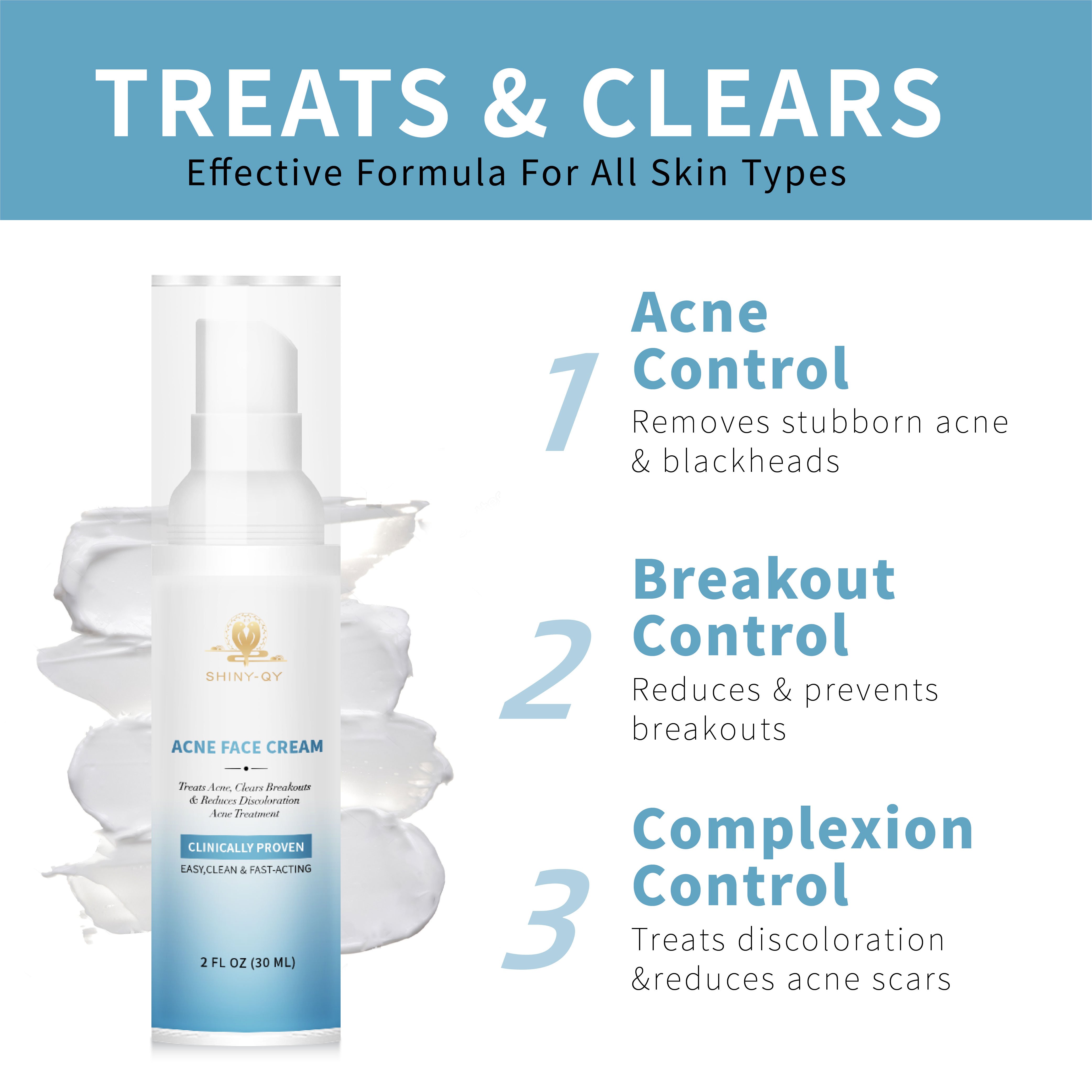 1 Week Fast Control Brightening Treatment Anti Remove Acne Scars Face Cream