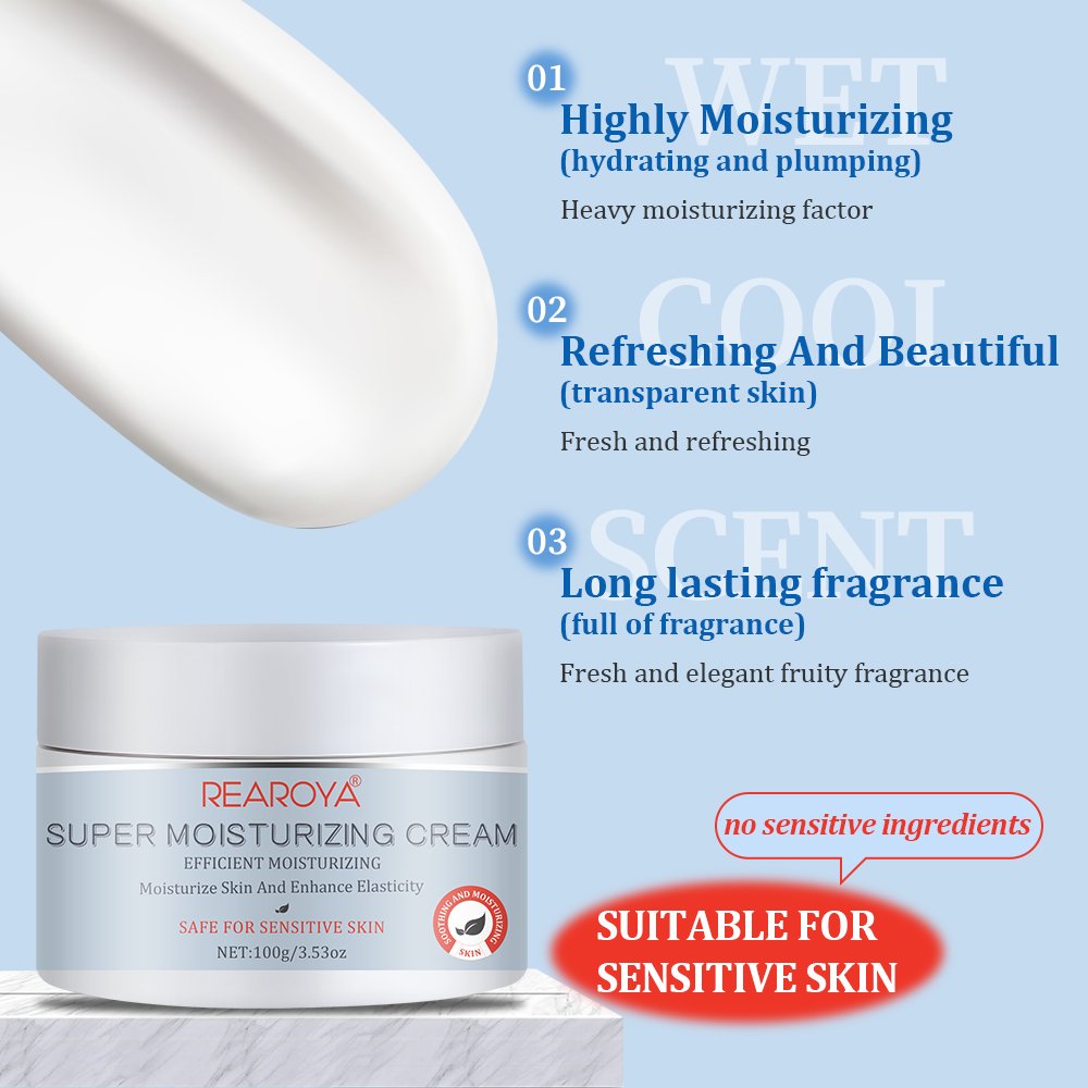 Super Moisturizing Face Cream Day Night Hydrating Smoothing Moisturizer Cream Safety for Sensitive Skin