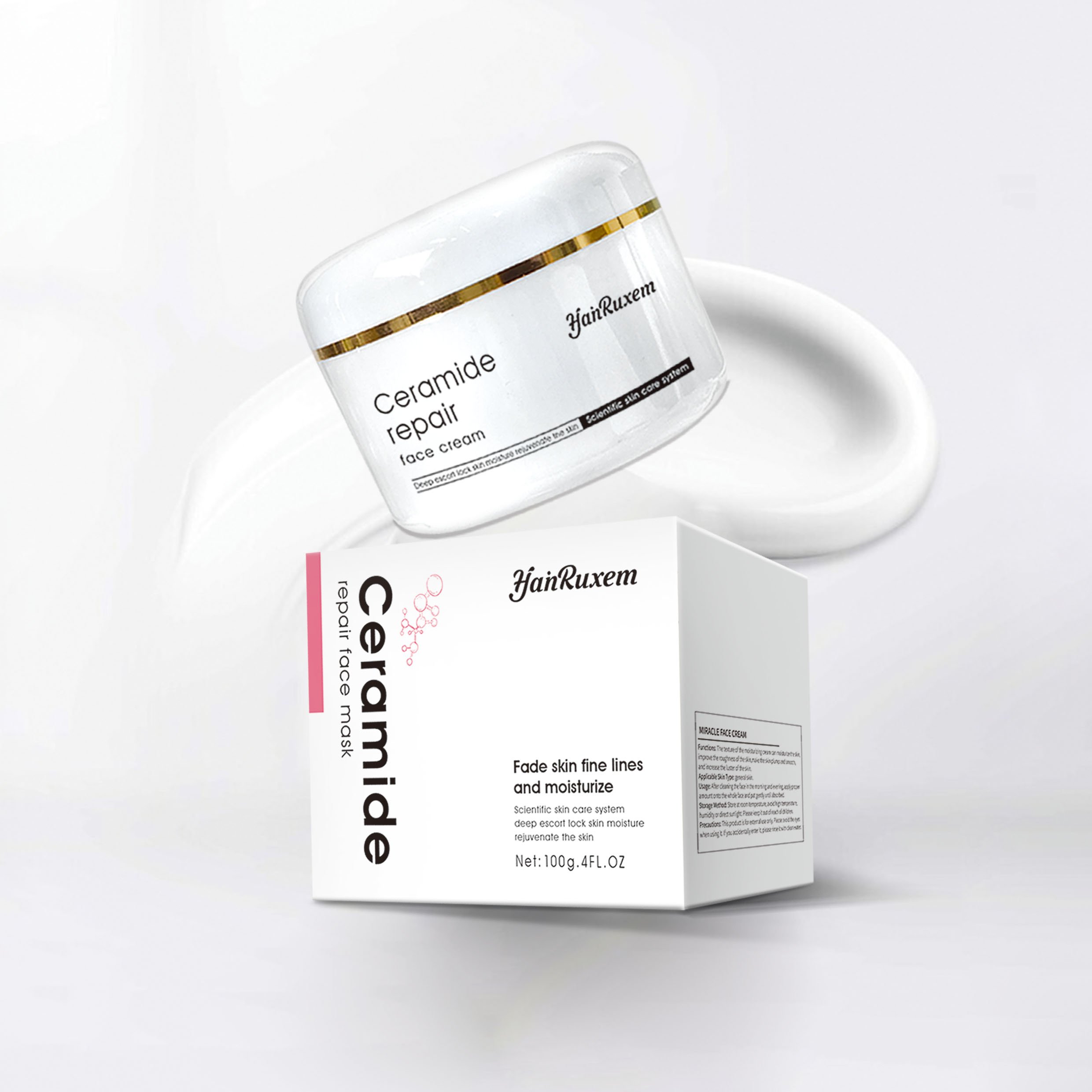 Wholesale Hyaluronic acid Moisturize cream ceramide Brightening Nourishing Skin Whitening repairing face cream