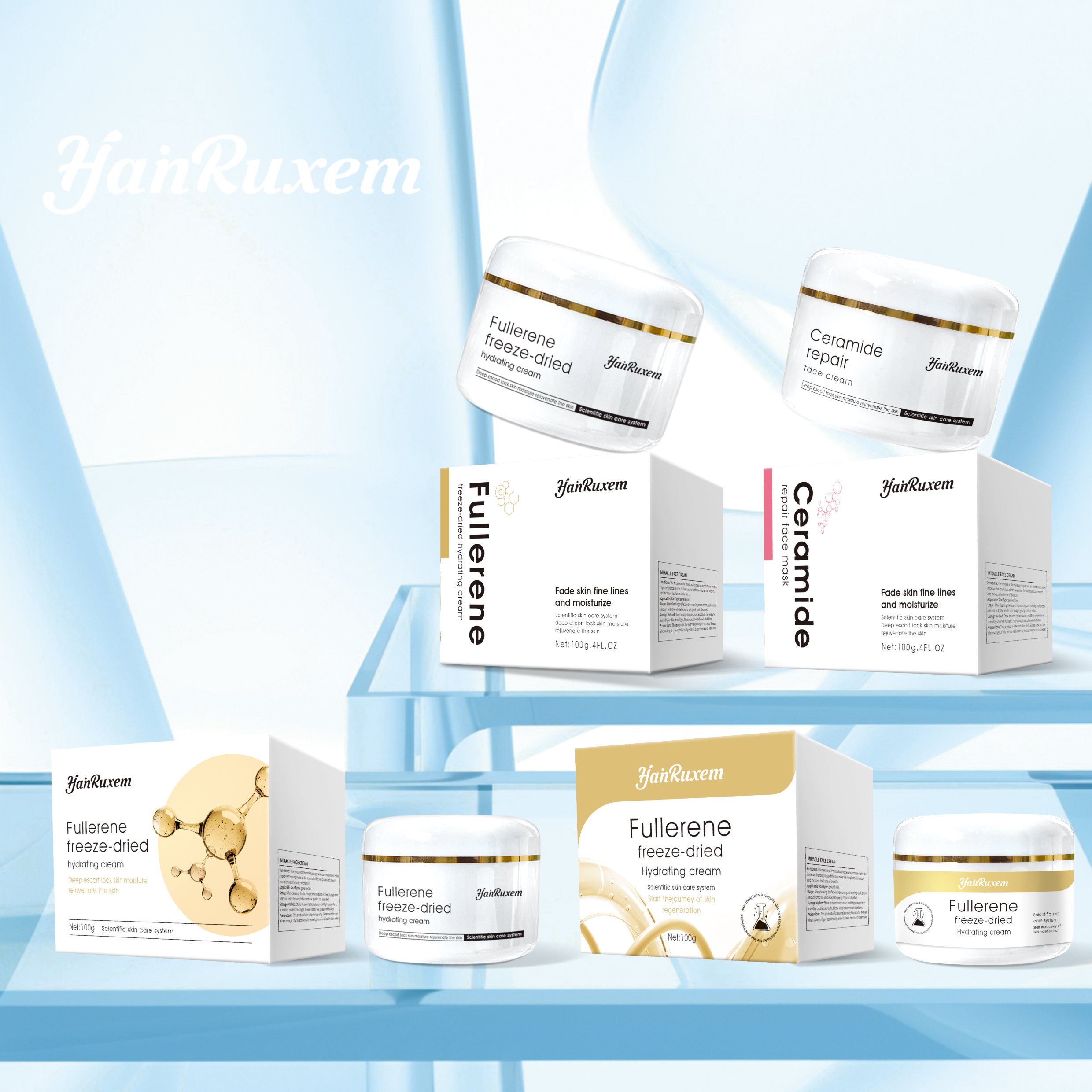 Wholesale Hyaluronic acid Moisturize cream ceramide Brightening Nourishing Skin Whitening repairing face cream