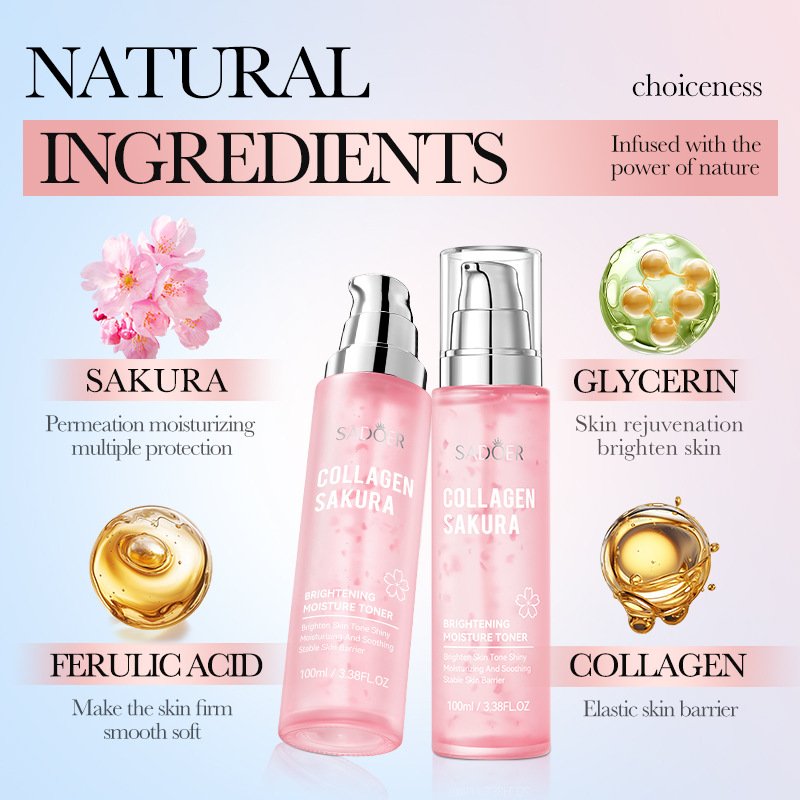 SADOER cosmetics Cherry Blossom Collagen Emulsion Lotion Moisturizing Brightening face cream lotion