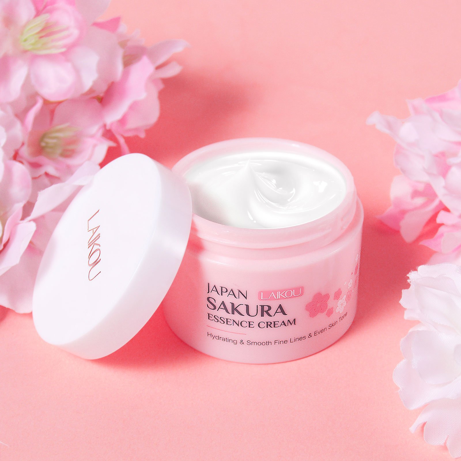 LAIKOU Japan Sakura Essence Cream 50g Antiwrinkle Daytime Makeup Primer Night Face Cream