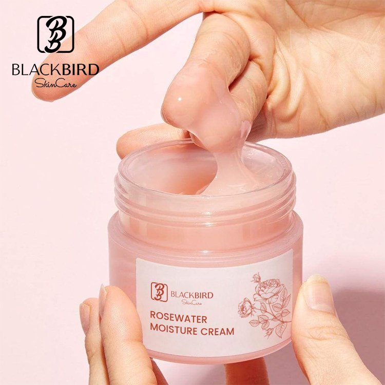 Private Label Custom Korean Pink Super Moisturizer Whitening Brightening All Day Hydration Rose water Face Cream