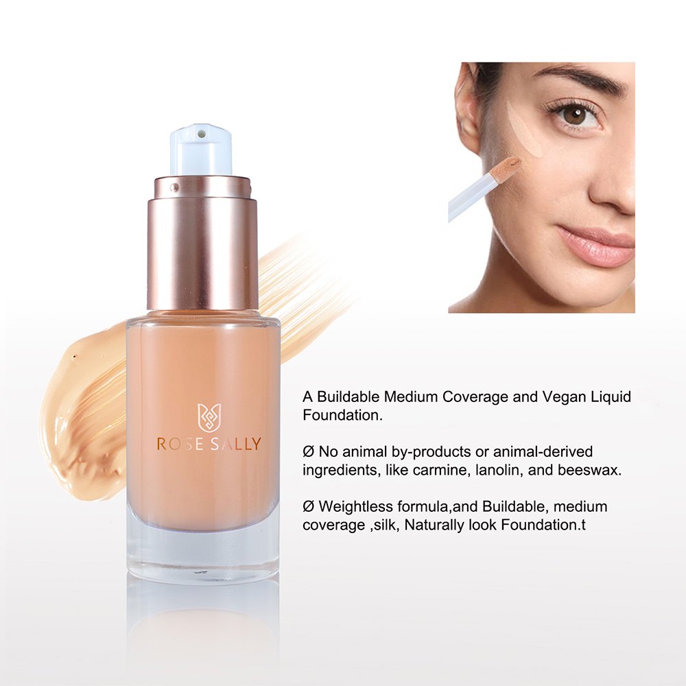 Rose Sally Naturally Look Matte Foundation Liquid Private Label Full Coverage Dark Skin Spray Face Foundation