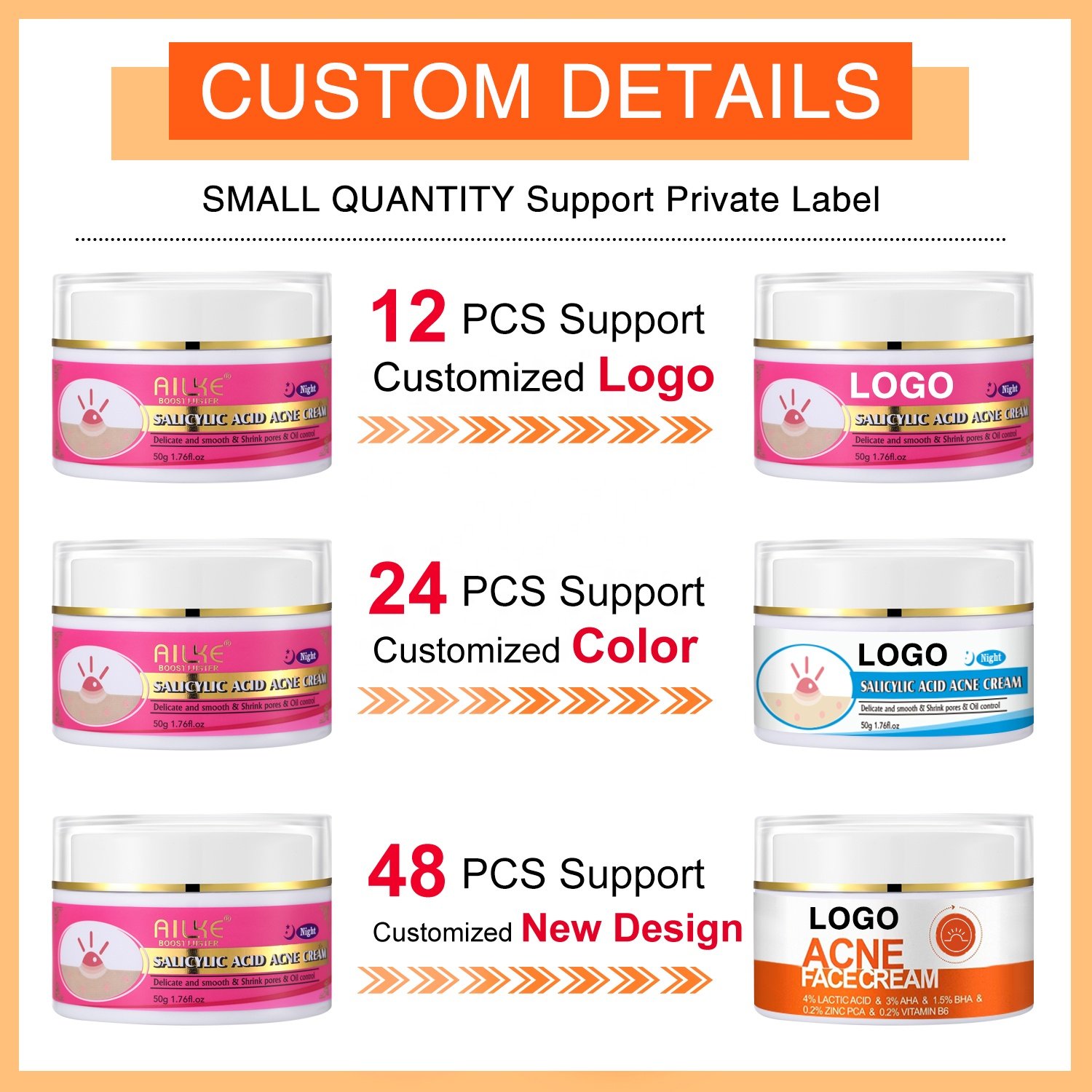 High Quality Facial Moisturizer Salicylic Acid Acne Scar Removal Cream Best Organic Acne Treatment Face Cream