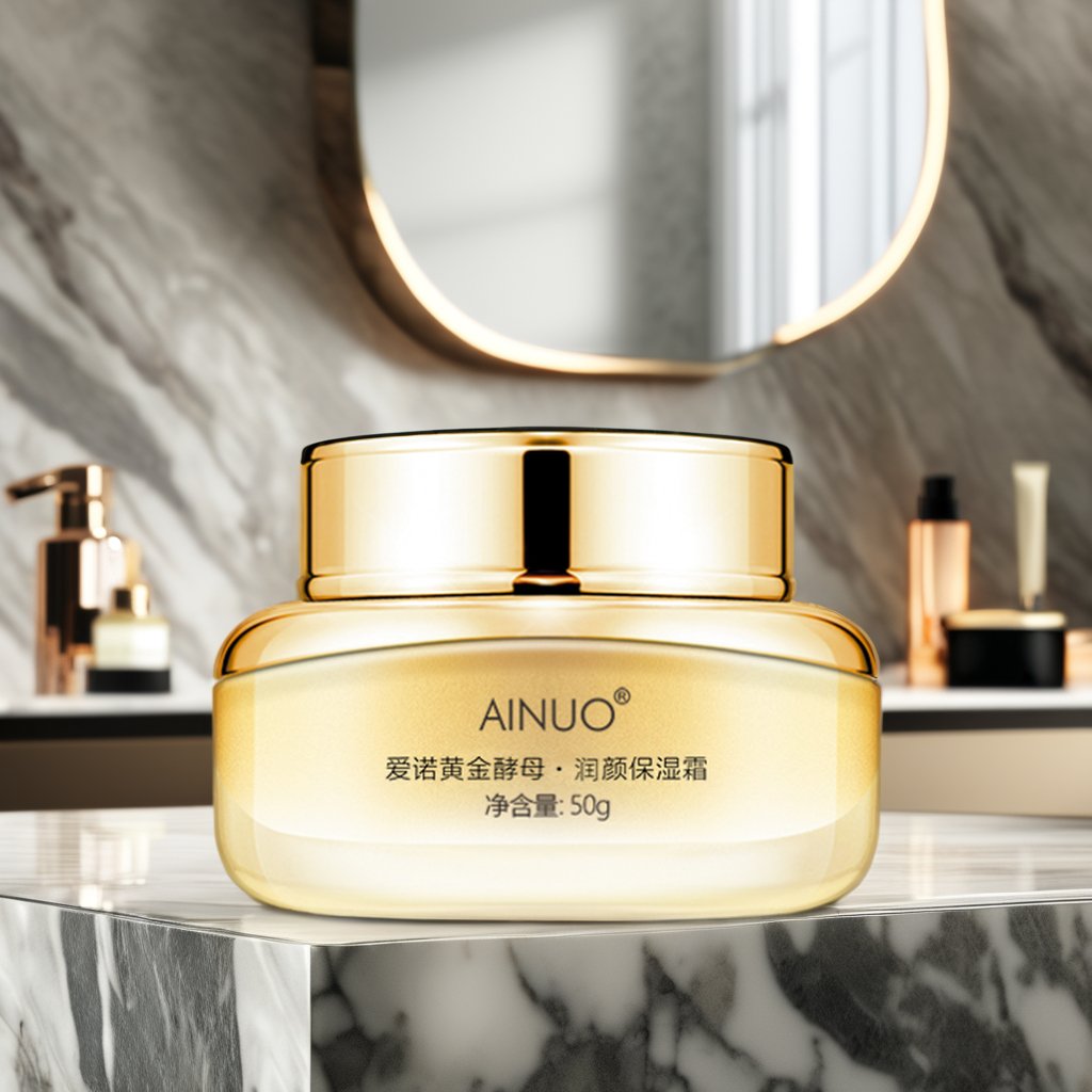 Private Label Lightening Skin AINUO Gold Yeast Face Cream with Ceramide Glycerin Cream
