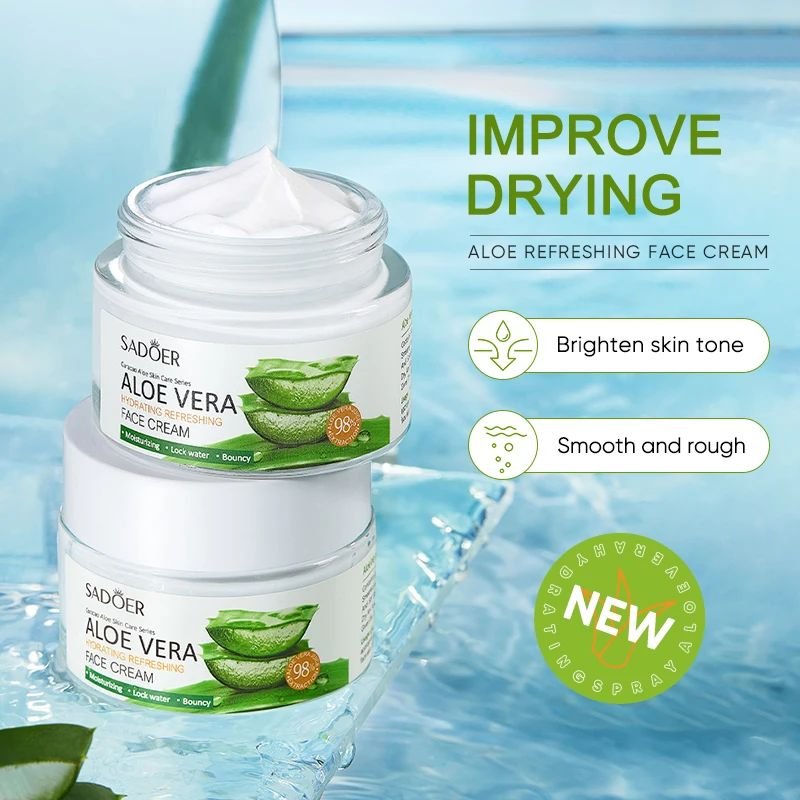 SADOER Red Pomegranate Aloe Vera Turmeric Plant Extract Organic Face Cream Brightening Moisturizing Day Cream