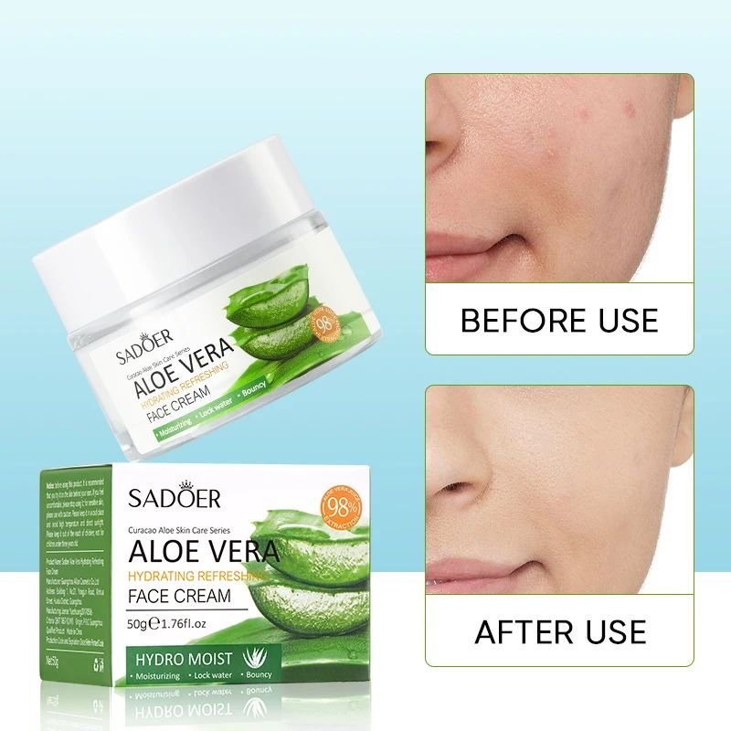 SADOER Red Pomegranate Aloe Vera Turmeric Plant Extract Organic Face Cream Brightening Moisturizing Day Cream