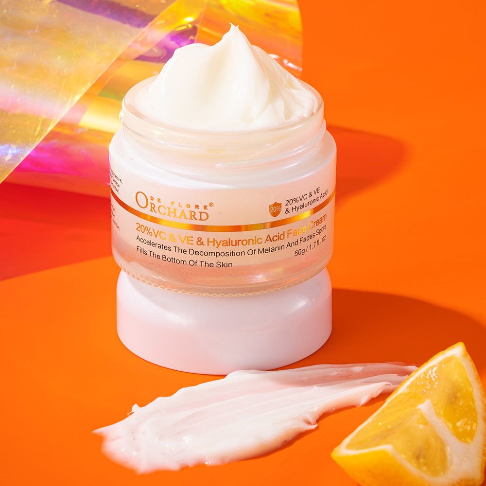 Hot Selling Face Care Moisturizing Fades Spots 20%VC & VE & Hyaluronic Acid Face Cream