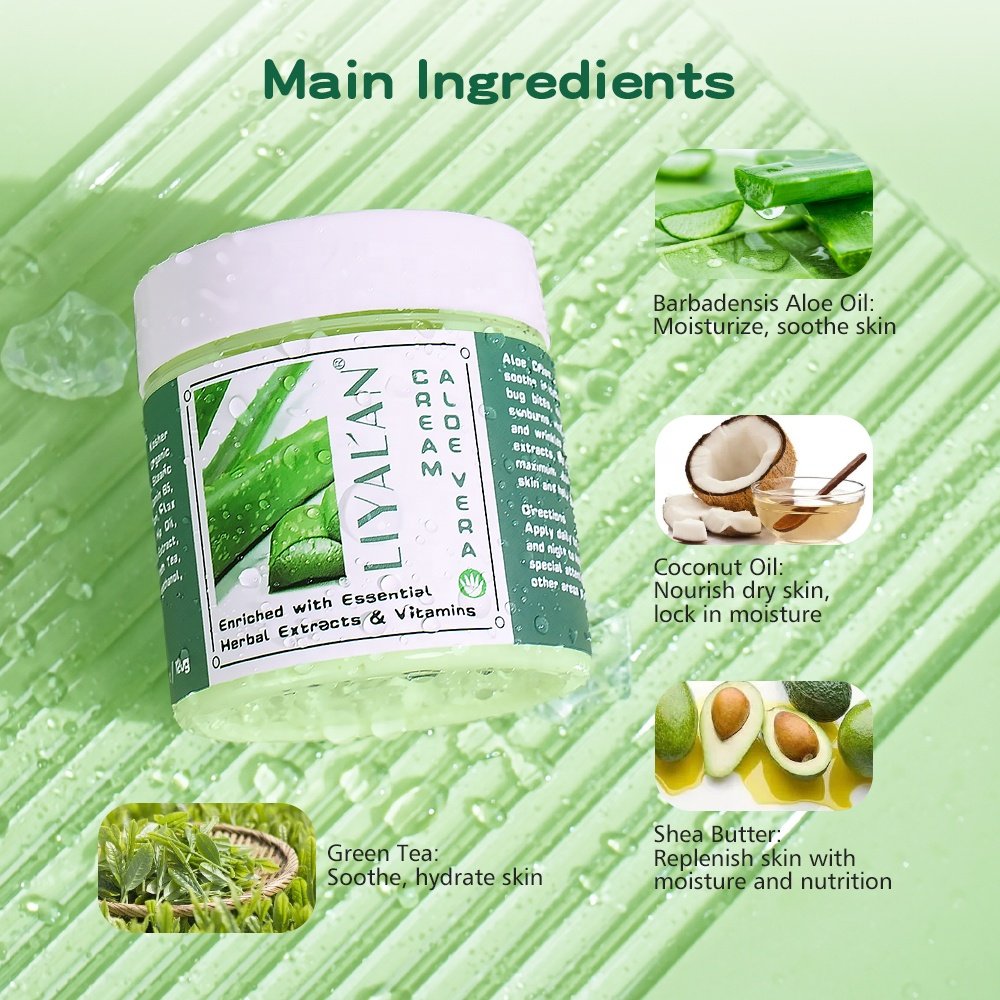 Private Label Shrink Pore Soothe Sensitive Skin Smooth Lighten Acne Moisturizing Aloe Vera Face Cream