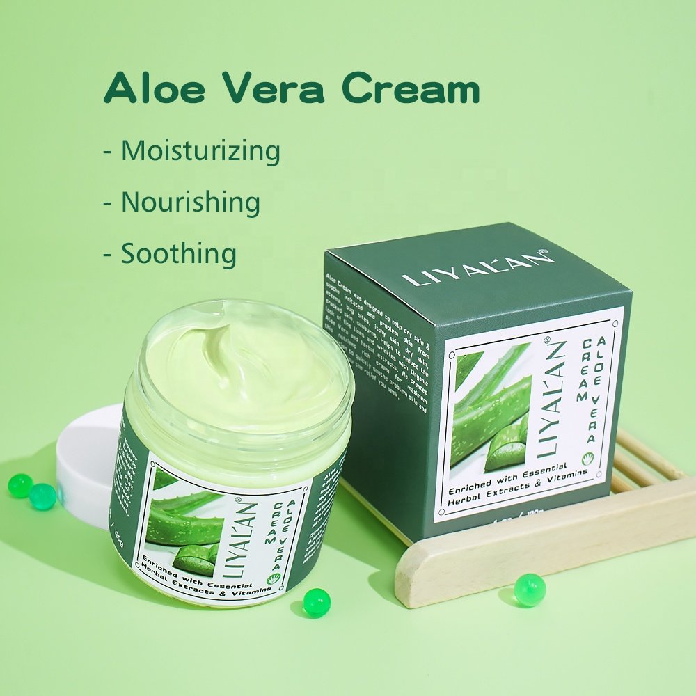 Private Label Shrink Pore Soothe Sensitive Skin Smooth Lighten Acne Moisturizing Aloe Vera Face Cream