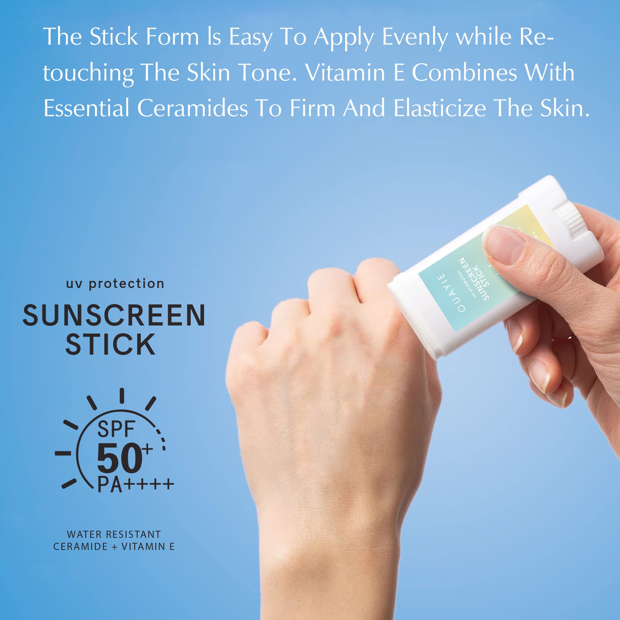OEM 15G Natural Quick Sunstick Sunblock Solid Oil-Control Moisturizing Waterproof SPF 50 Sunscreen Stick For Face & Body