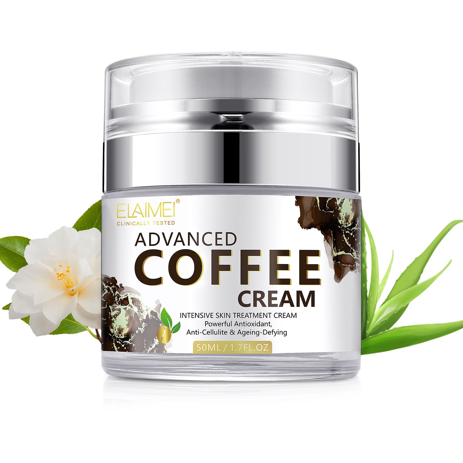 ELAIMEI High End Natural Extract Facial Cream Anti Aging Cream and Wrinkles Advanced Coffee Whitening Face Cream