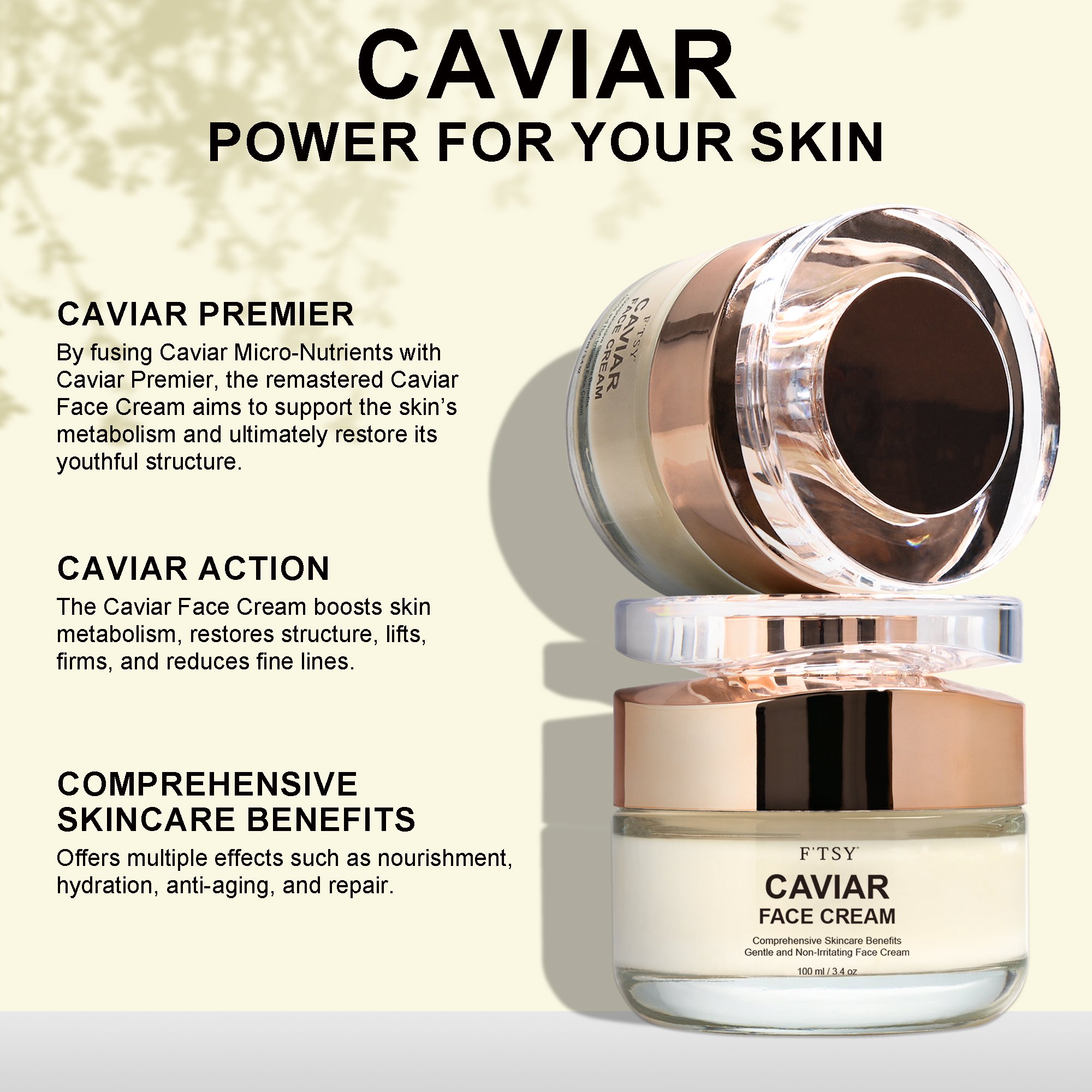 Wholesale Oem Whitening Moisturizing Anti-Wrinkle Caviar Cream Firming Lifting Face Cream