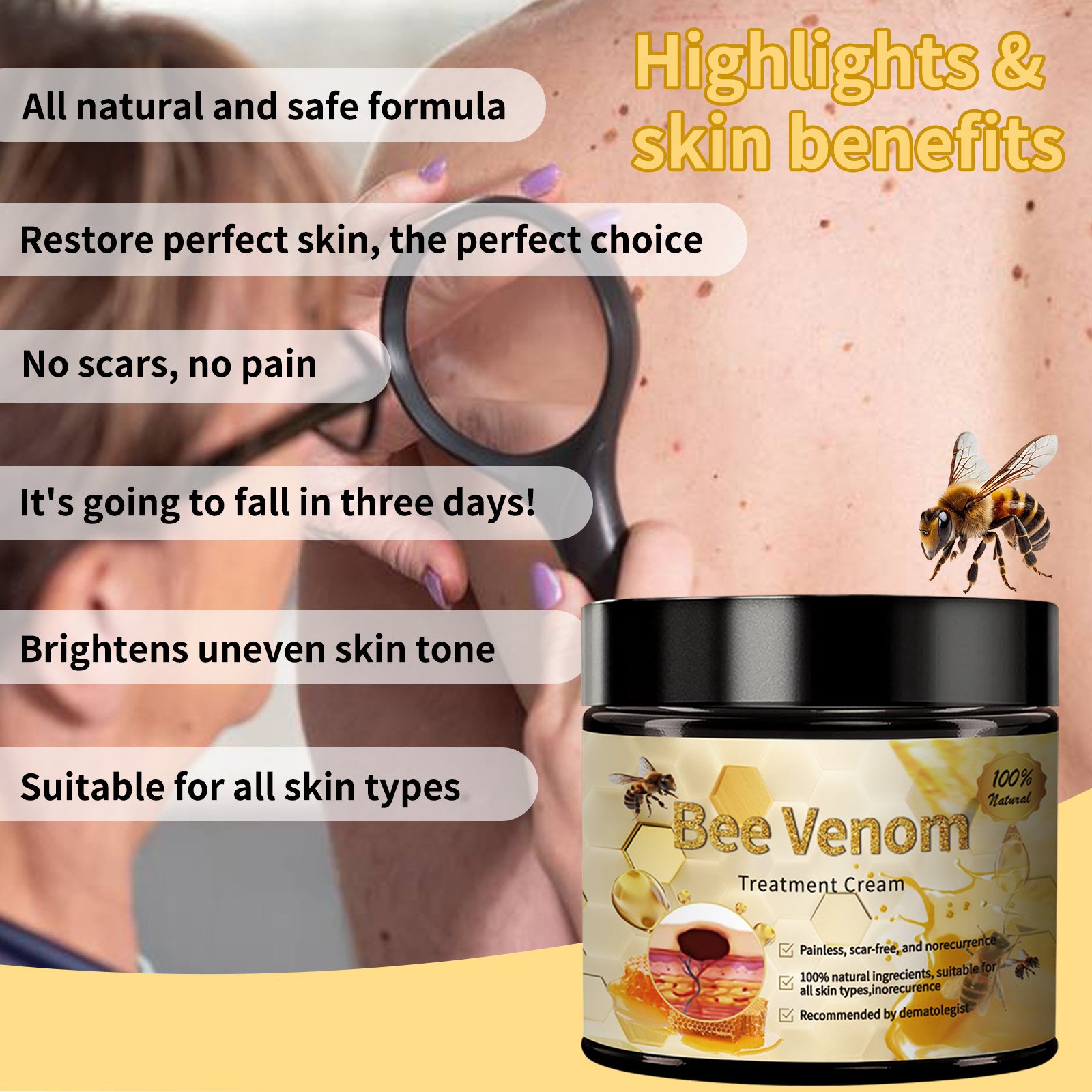 Bee Venom Cream, Bee Removal Cream,Bee Repair Cream for Men&Women